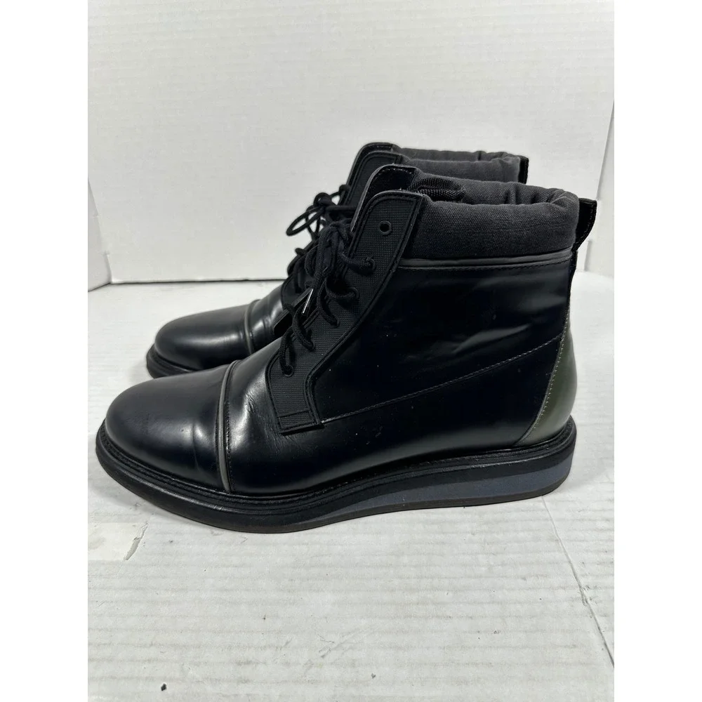Vintage Foundry Co VF1392 Mens Black Leather Lace Up Boots Size 12 Red Lining